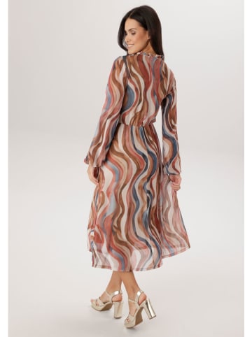 Aniston Kleid in Braun/ Rot