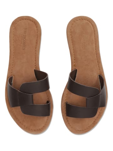 Ilse Jacobsen Skórzane klapki w kolorze czarnym