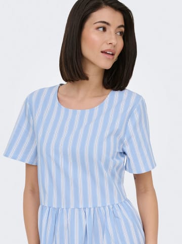JDY Kleid "Mio" in Hellblau/ Weiß