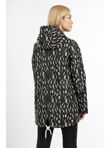 Schmuddelwedda Regenjacke in Schwarz/ Beige