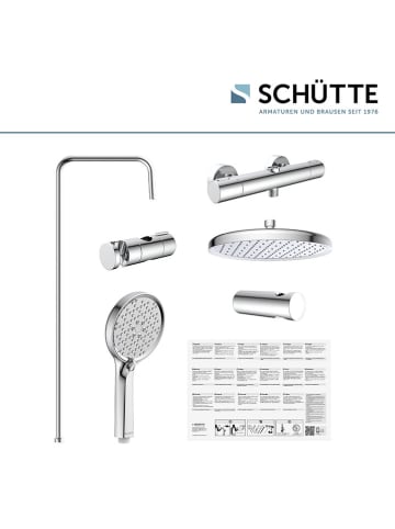 Schütte 6-delige regenvaldoucheset "Valencia" chroomkleurig