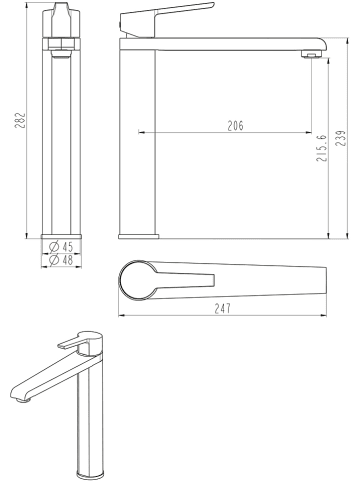 Schütte Bateria zlewozmywakowa "Vita" w kolorze srebrnym
