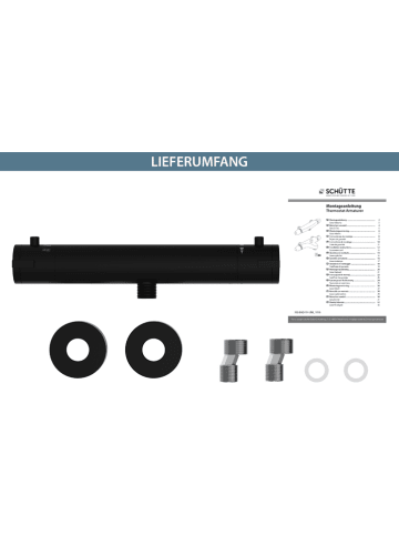 Schütte Termostatyczna bateria prysznicowa "London" w kolorze czarnym