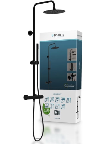 Schütte Thermostaat-regendoucheset "Aquaduct" zwart