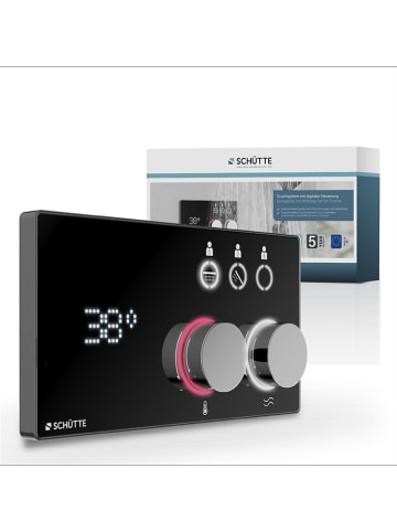 Schütte Digitaal douchesyteem "Aquadot" zwart/chroomkleurig
