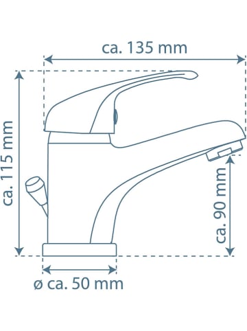 Schütte Wastafelkraan "Athos" chroomkleurig