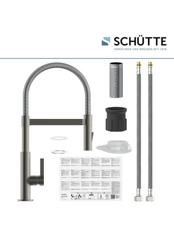 Schütte Gootsteenkraan met spiraalveer "Miami" grijs