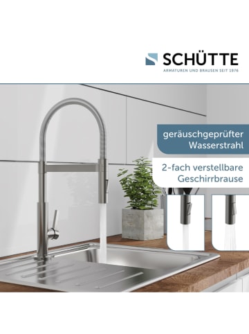 Schütte Gootsteenkraan met spiraalveer "Miami" grijs