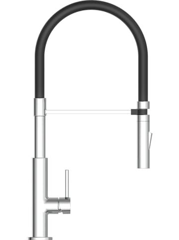 Schütte Gootsteenkraan "Stilo" chroomkleurig/zwart/rood