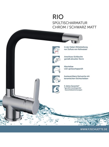 Schütte Bateria zlewozmywakowa "Rio" w kolorze czarno-srebrnym