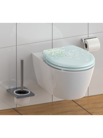 Schütte Toiletbril met softclose "Flower in the wind" turquoise