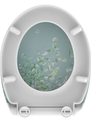 Schütte Toiletbril met softclose "Flower in the wind" turquoise