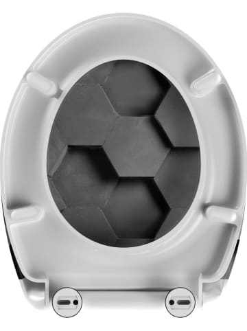 Schütte Toiletbril met softclose "Hexagons" grijs