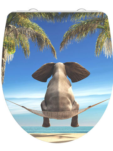 Schütte Toiletbril met softclose "Happy elephant" lichtblauw