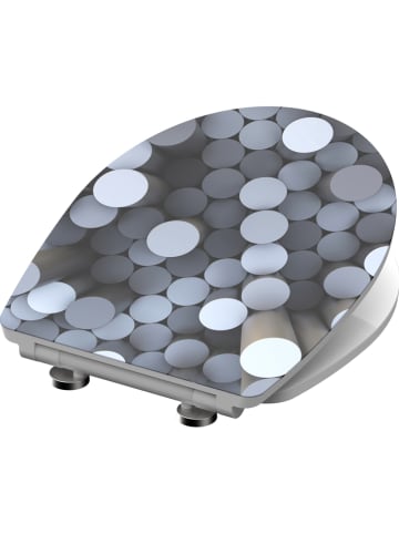 Schütte Toiletbril met softclose "Round dips" grijs