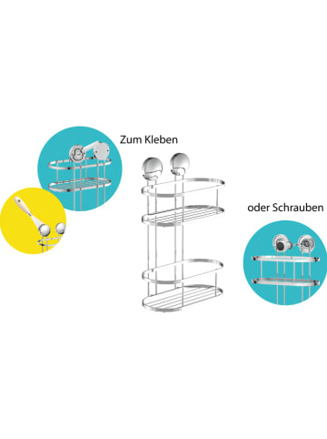 Schütte Dusch-Wandablage in Chrom - (B)22 x (H)34 x (T)11 cm