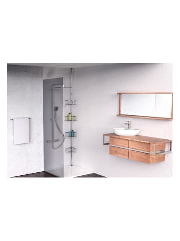 Schütte Teleskopowa półka narożna w kolorze srebrnym pod prysznic