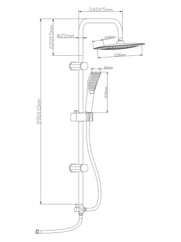 Schütte Regendoucheset "Easy Fresh" chroomkleurig