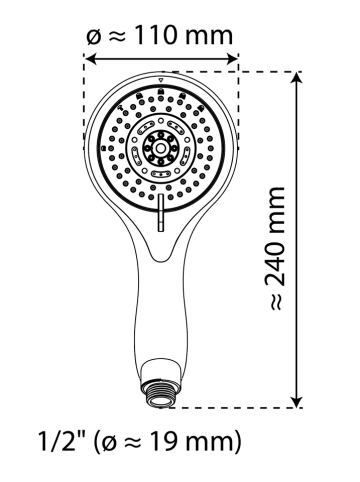 Schütte Handbrause "Biolux" in Chrom