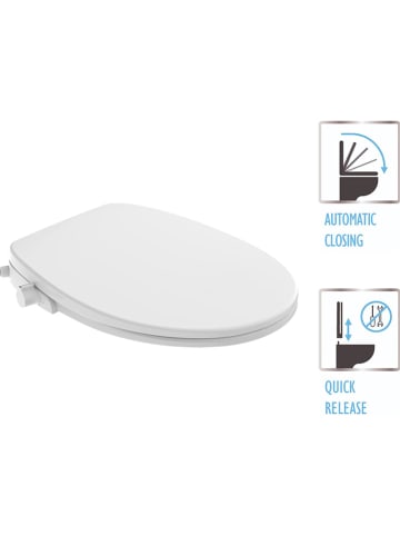 Schütte Wolnoopadająca deska WC w kolorze białym z funkcją bidetu