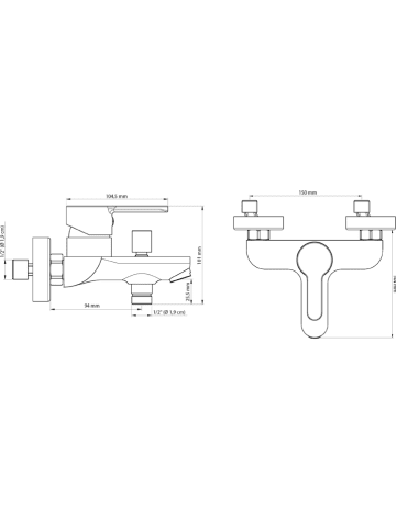 Schütte Badkraan "Diziani" wit/chroomkleurig