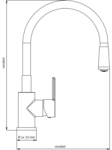 eisl since 1980 Gootsteenkraan "Flexo" zwart