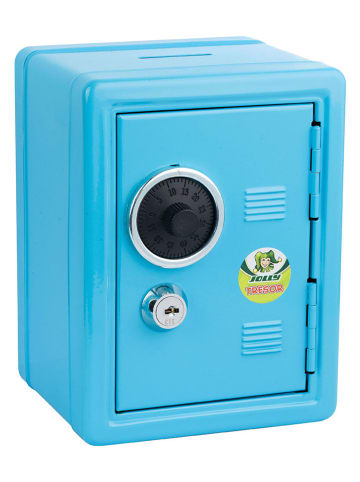 Jolly Skarbonka "Safe" w kolorze błękitnym - 16,5 x 12,5 x 12 cm