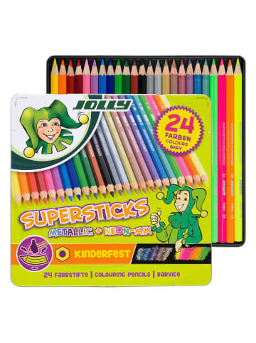 Jolly Kredki (24 szt.) "Supersticks - Metallicmix"