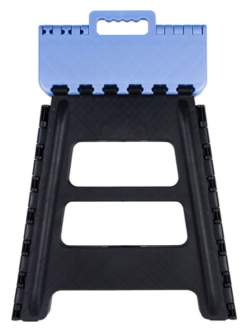 Jolly Klapphocker in Schwarz/ Blau - (B)38 x (H)39 x (T)21 cm