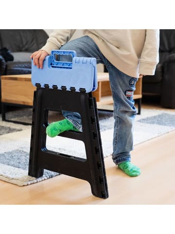 Jolly Klapphocker in Schwarz/ Blau - (B)38 x (H)39 x (T)21 cm