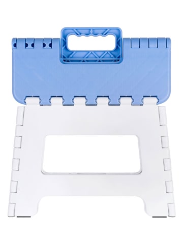 Jolly Klapphocker in Weiß/ Blau - (B)21 x (H)30 x (T)21 cm