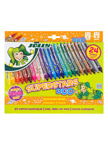 Jolly Viltstiften "Superstars Duo" - 24 stuks