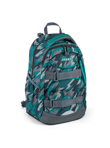Jolly 8-delige schooltas set "Next Gen" grijs/turquoise - (B)29 x (H)43 x (D)22 cm