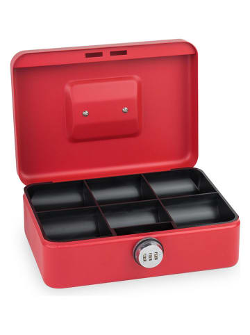 SAX Kasetka w kolorze czerwonym na pieniądze - 25 x 9 x 18 cm