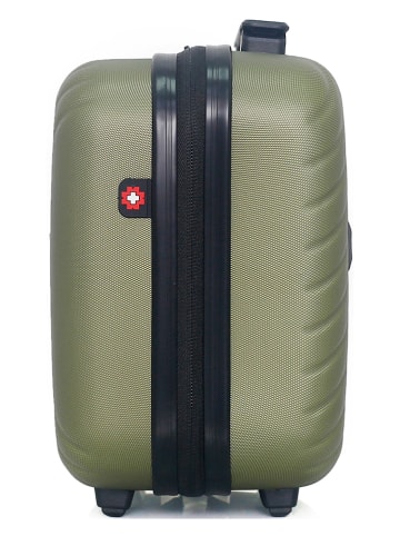 SWISS KOPPER Beautycase "Spiez" in Khaki - (B)30 x (H)23 x (T)16 cm