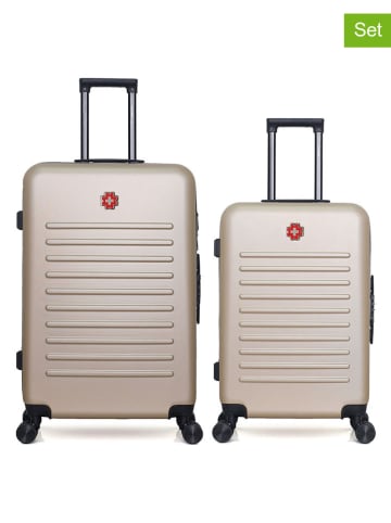 SWISS KOPPER 2tlg. Hardcase-Trolleyset "Wil" in Beige