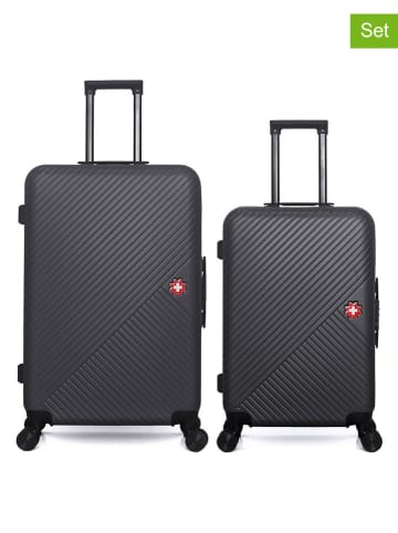 SWISS KOPPER 2-delige hardcase-trolleyset "Spiez" zwart