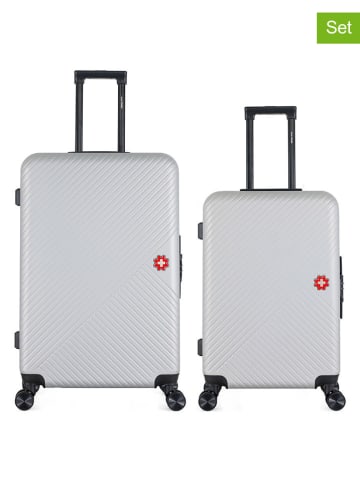 SWISS KOPPER 2tlg. Hardcase-Trolleyset "Spiez" in Silber