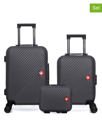 SWISS KOPPER 3-delige hardcase-trolleyset "Spiez" zwart