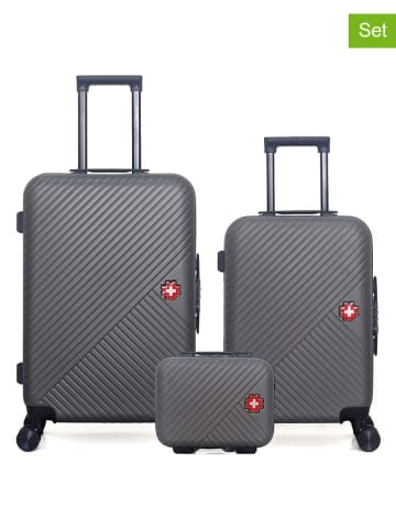 SWISS KOPPER 3tlg. Hardcase-Trolleyset "Spiez" in Anthrazit