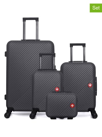SWISS KOPPER 4-delige hardcase-trolleyset "Spiez" zwart