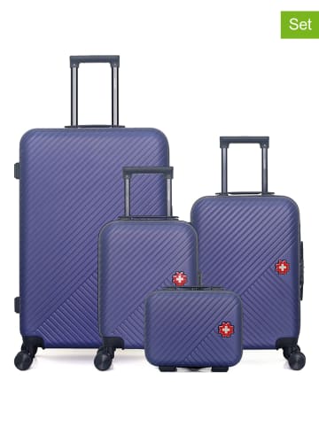 SWISS KOPPER 4-delige hardcase-trolleyset "Spiez" donkerblauw