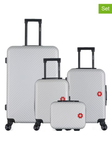 SWISS KOPPER 4-delige hardcase-trolleyset "Spiez" grijs