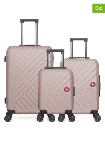 SWISS KOPPER 3tlg. Hardcase-Trolleyset "Spiez" in Rosa