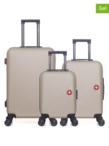 SWISS KOPPER 3tlg. Hardcase-Trolleyset "Spiez" in Beige