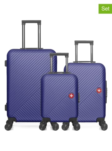SWISS KOPPER 3tlg. Hardcase-Trolleyset "Spiez" in Dunkelblau
