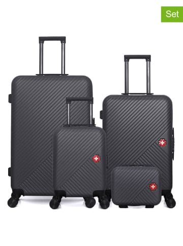 SWISS KOPPER 4-delige hardcase-trolleyset "Spiez" zwart
