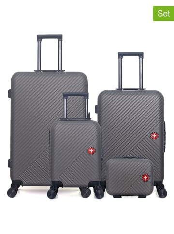 SWISS KOPPER 4-delige hardcase-trolleyset "Spiez" antraciet