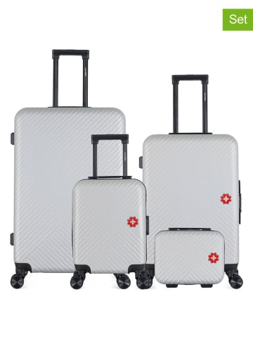 SWISS KOPPER 4-delige hardcase-trolleyset "Spiez" zilverkleurig