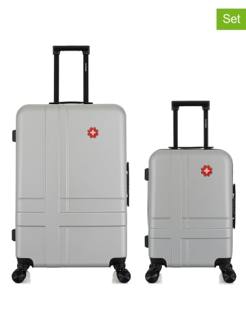 SWISS KOPPER 2-delige hardcase-trolleyset "Uster" grijs